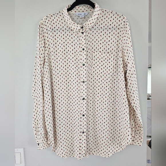 Old Navy Women's Classic Shirt Casual Floral Button Down - Picture 1 of 7